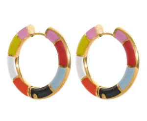 Boho & Mala Colourful Gold Plated Hoop Earrings DE1004