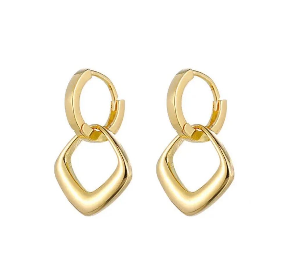 Boho & Mala Double Huggies 18k Gold Hoop Earrings
