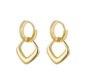 Boho & Mala Double Huggies 18k Gold Hoop Earrings
