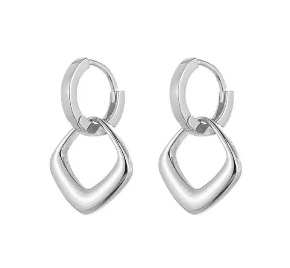 Boho & Mala Double Huggies Sterling Silver Hoop Earrings