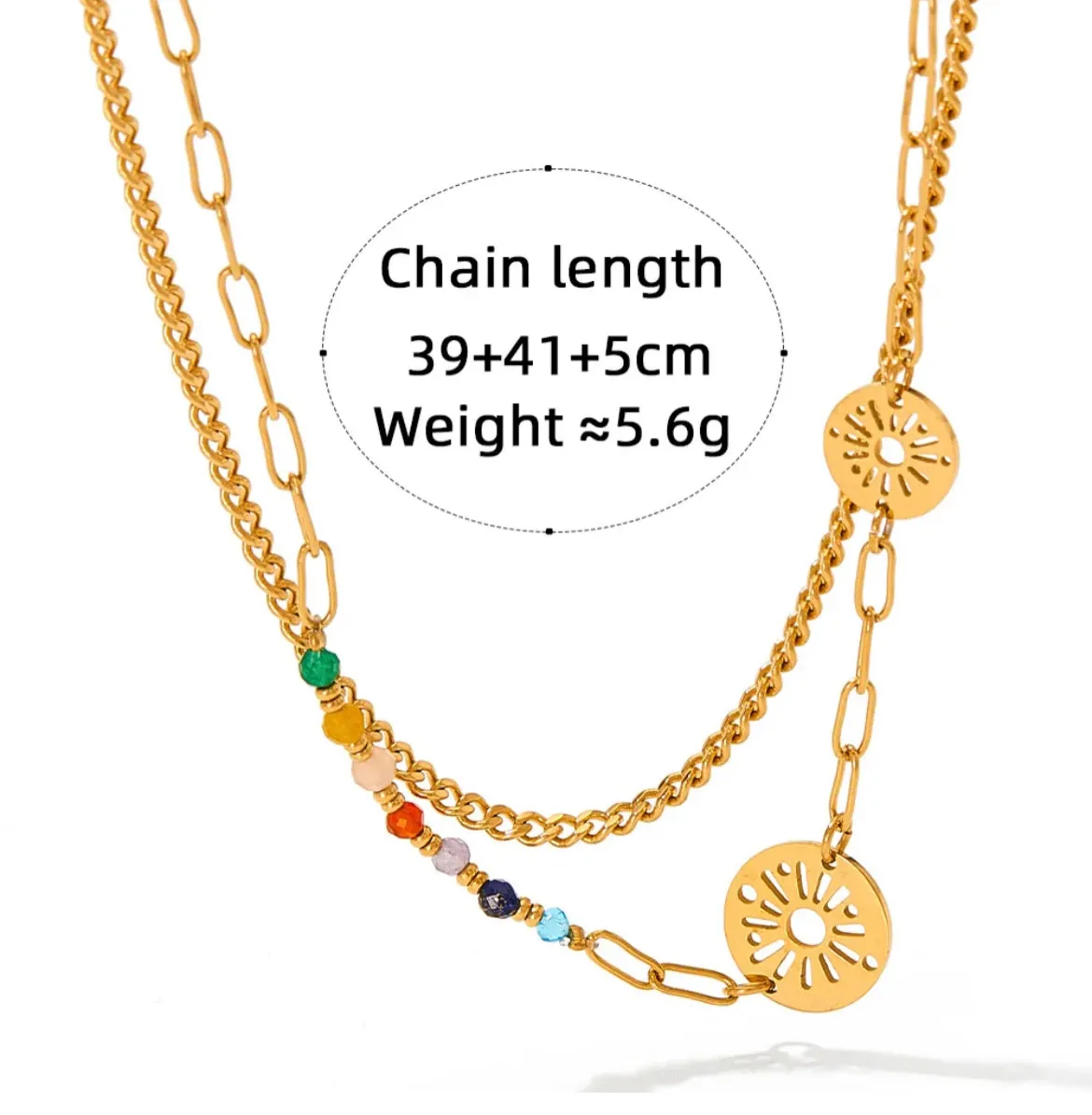 Boho & Mala Double Layered Stainless Steel Necklace