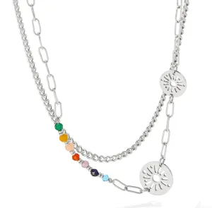 Boho & Mala Double Layered Stainless Steel Necklace