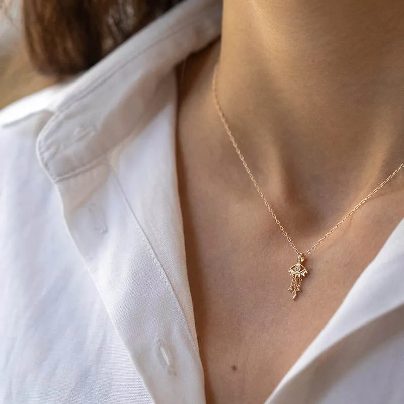 Boho & Mala Evil Eye 18k Gold Plated Necklace PN10058