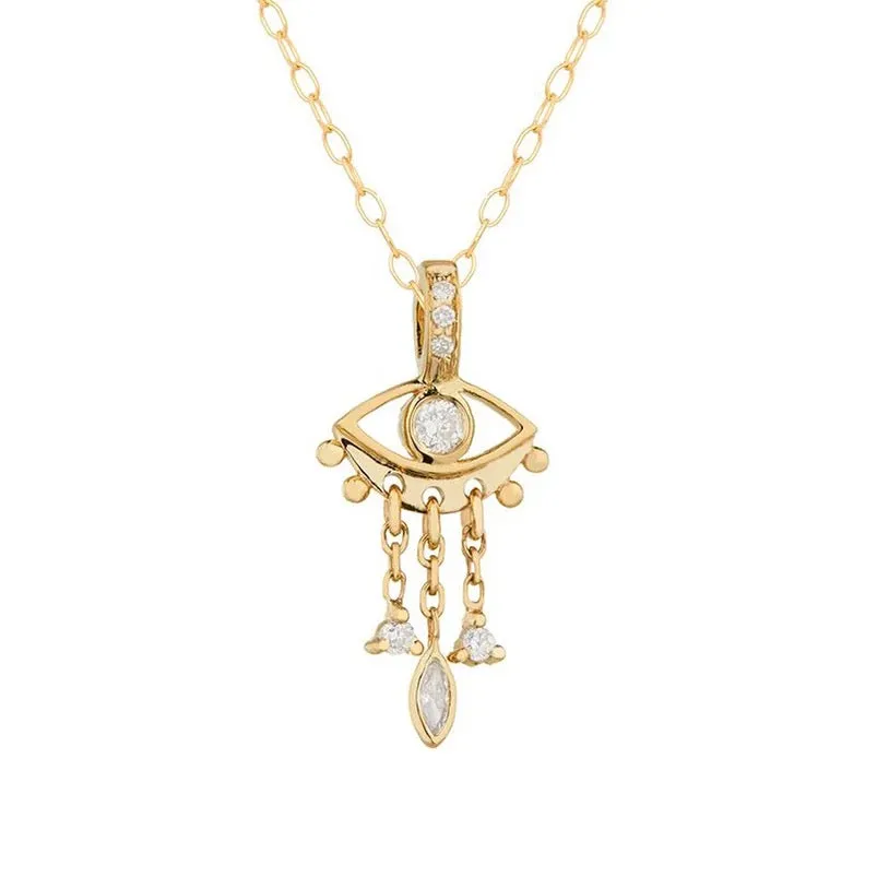 Boho & Mala Evil Eye 18k Gold Plated Necklace PN10058