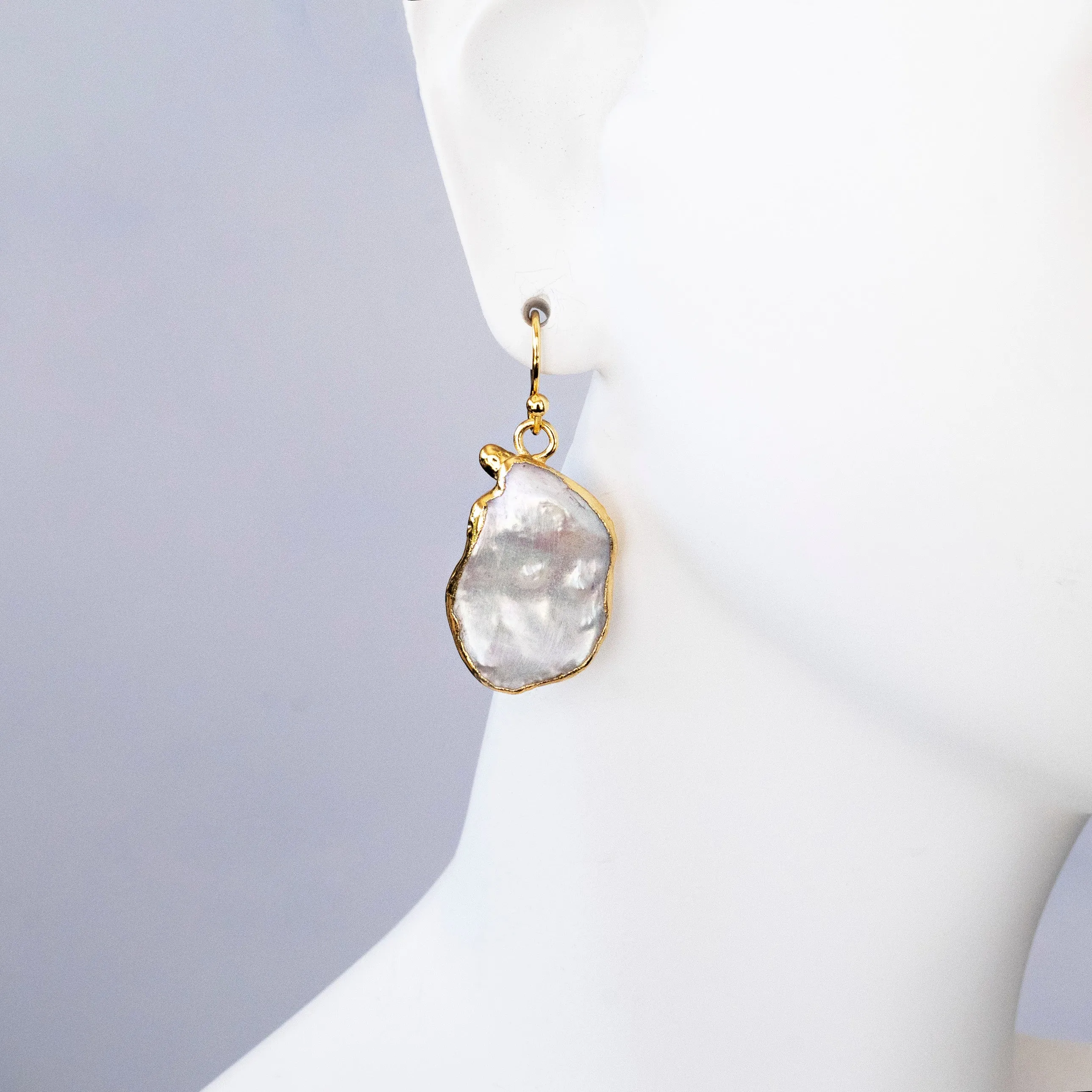 Boho & Mala Freshwater Pearl Gold Plated Drop Earrings PSE10041