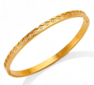 Boho & Mala Gold Bangle Bracelet
