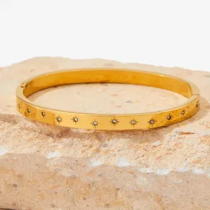 Boho & Mala Gold Bangle Bracelet