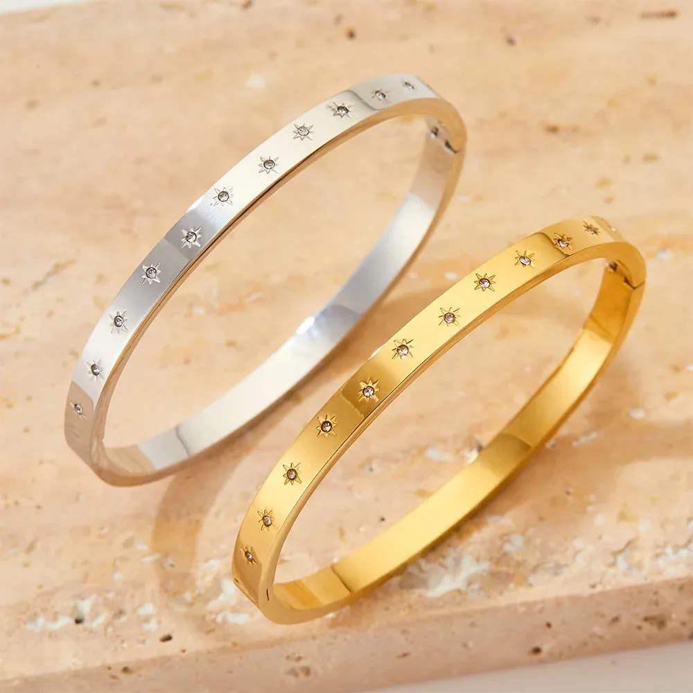 Boho & Mala Gold Bangle Bracelet