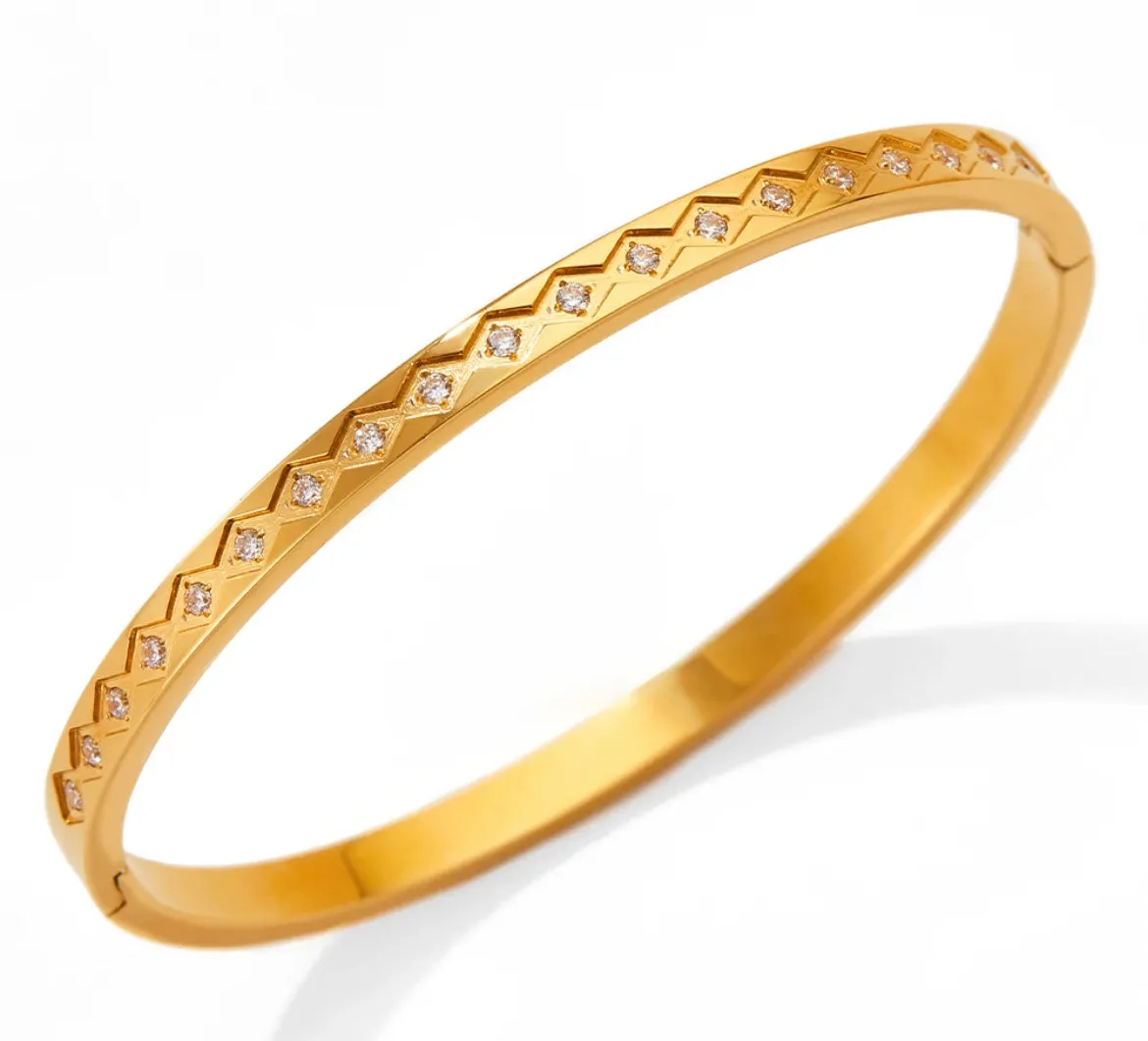 Boho & Mala Gold Bangle Bracelet