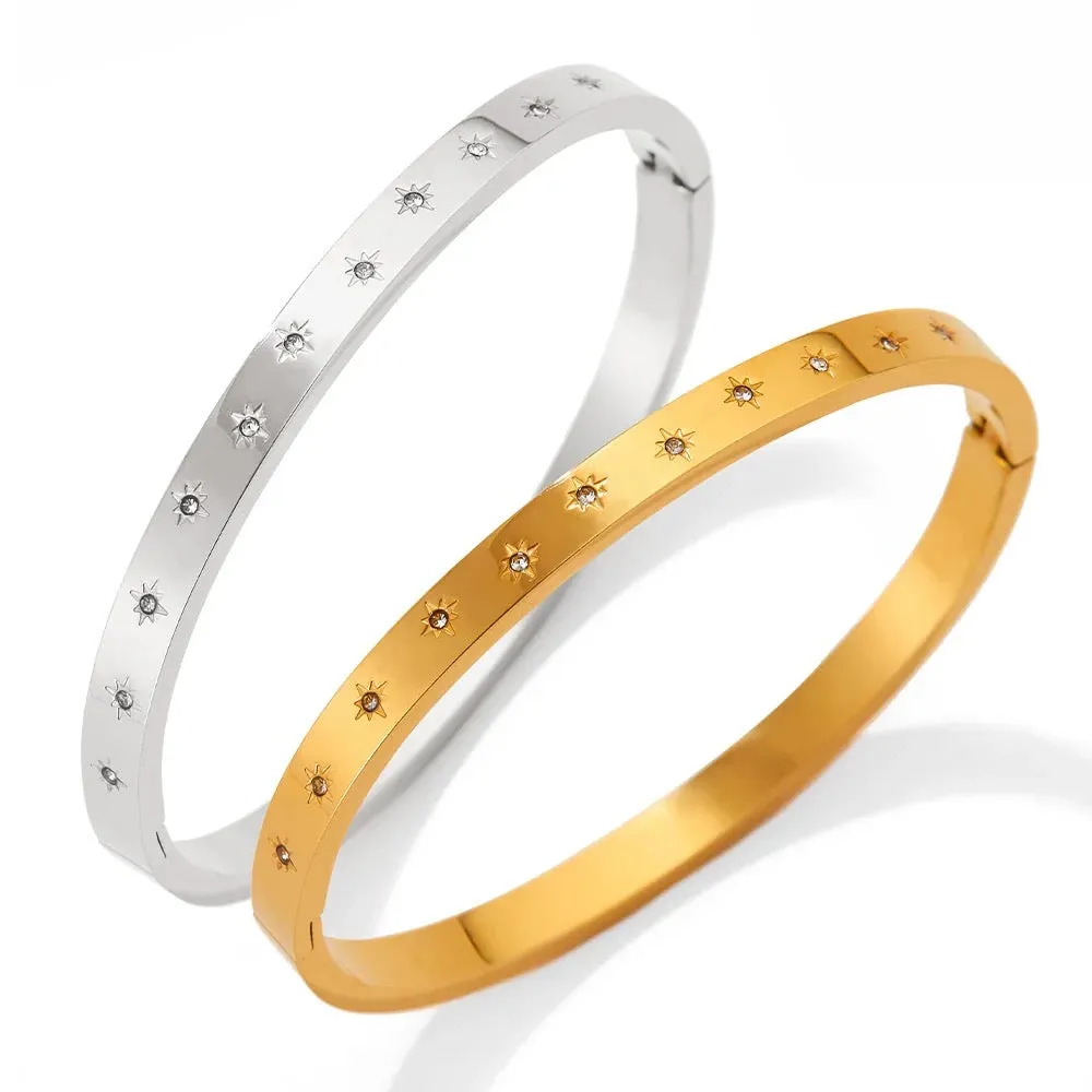 Boho & Mala Gold Bangle Bracelet