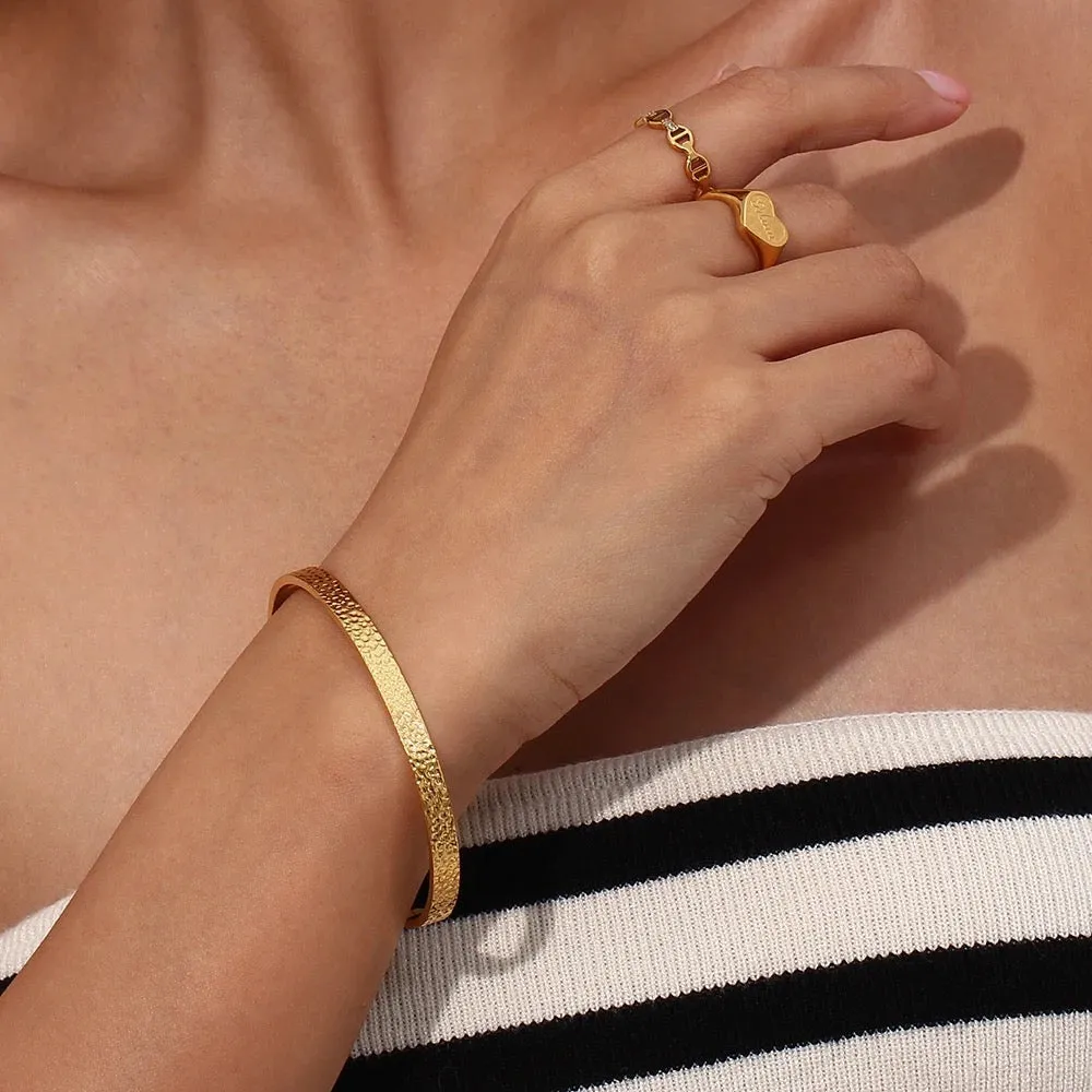 Boho & Mala Gold Cuff Bracelet
