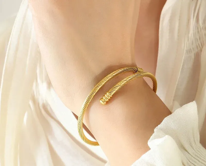 Boho & Mala Gold Plated Stainless Steel Bracelet