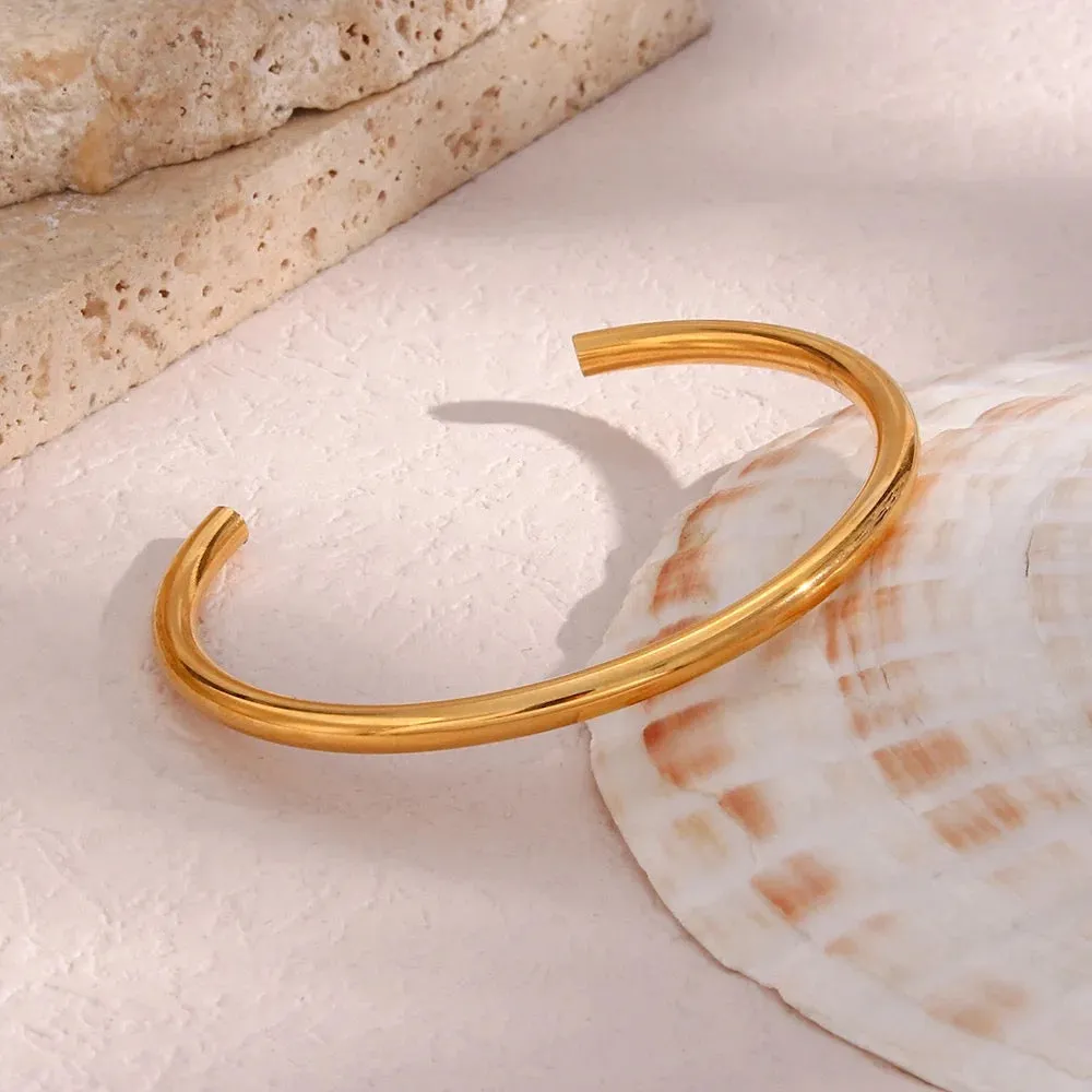 Boho & Mala Gold Plated Stainless Steel Cuff Bracelet