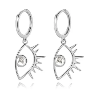Boho & Mala Huggie Mini Eye Sterling Silver Hoop Earrings