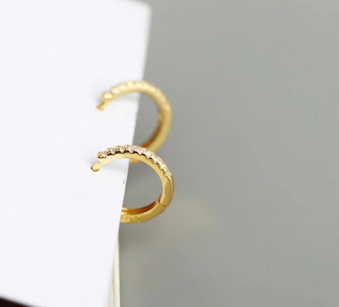 Boho & Mala Huggies 18k Gold Hoop Earrings