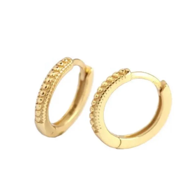 Boho & Mala Huggies 18k Gold Hoop Earrings