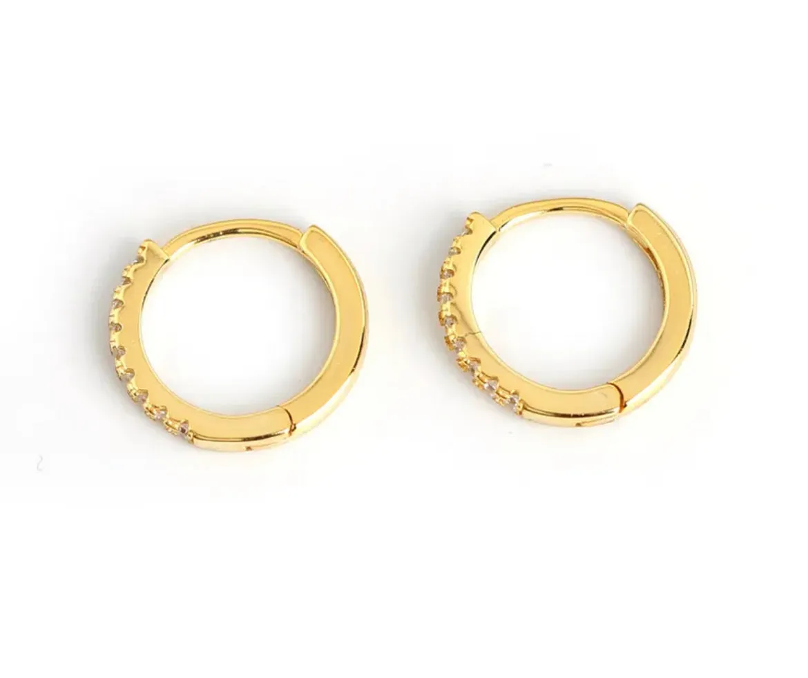 Boho & Mala Huggies 18k Gold Hoop Earrings