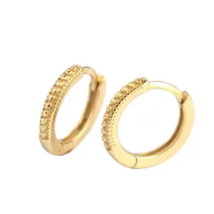 Boho & Mala Huggies 18k Gold Hoop Earrings