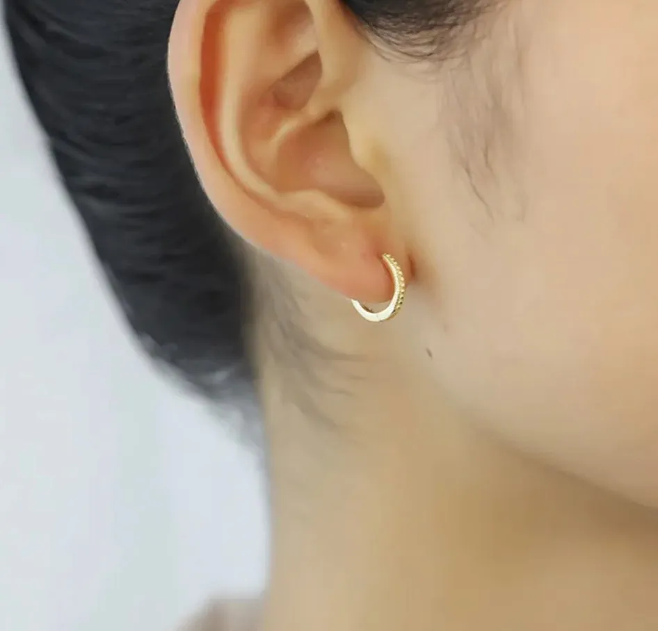 Boho & Mala Huggies 18k Gold Hoop Earrings