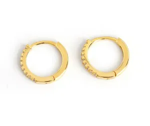 Boho & Mala Huggies 18k Gold Hoop Earrings