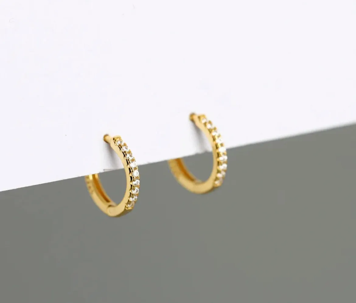Boho & Mala Huggies 18k Gold Hoop Earrings