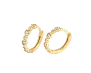 Boho & Mala Huggies 18k Gold Hoop Earrings