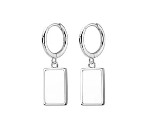 Boho & Mala Huggies Shell Sterling Silver Hoop Earrings