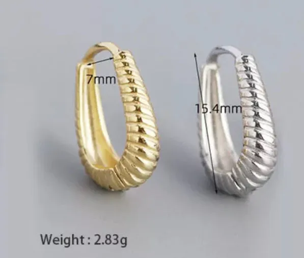 Boho & Mala Huggies Sterling Silver Hoop Earrings DE100069