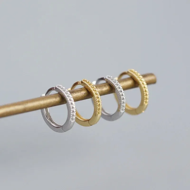 Boho & Mala Huggies Sterling Silver Hoop Earrings
