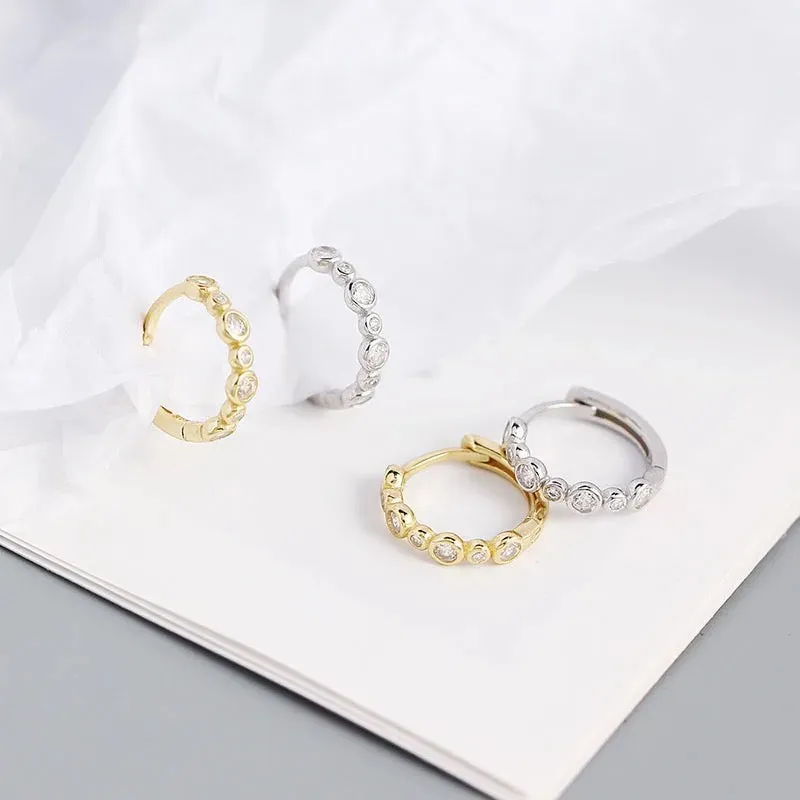 Boho & Mala Huggies Sterling Silver Hoop Earrings