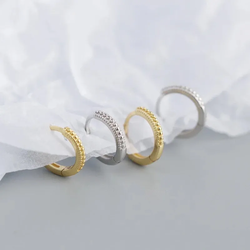 Boho & Mala Huggies Sterling Silver Hoop Earrings