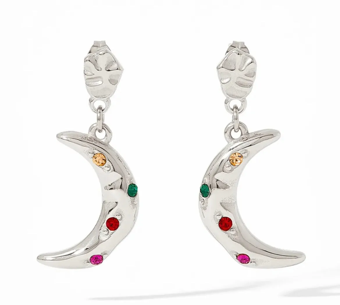 Boho & Mala Moon Stainless Steel Earrings