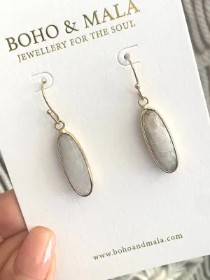 Boho & Mala Moonstone Gold Plated Drop Earrings 3