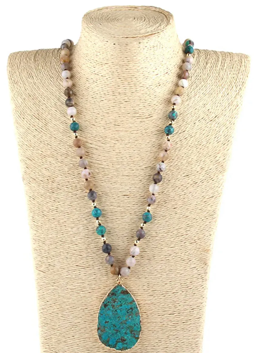 Boho & Mala Natural Tribal Stone Necklace