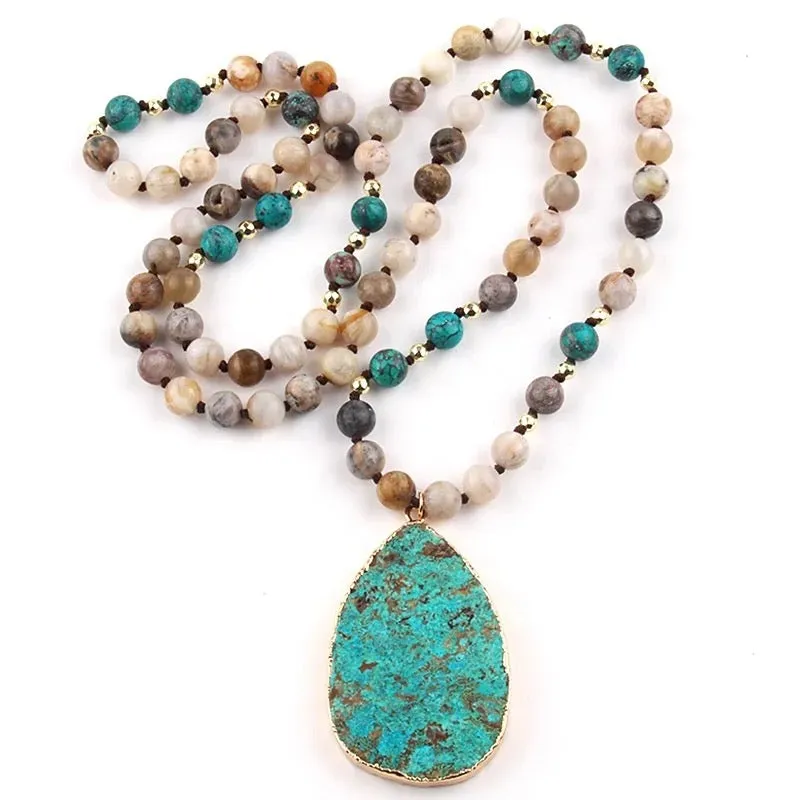 Boho & Mala Natural Tribal Stone Necklace