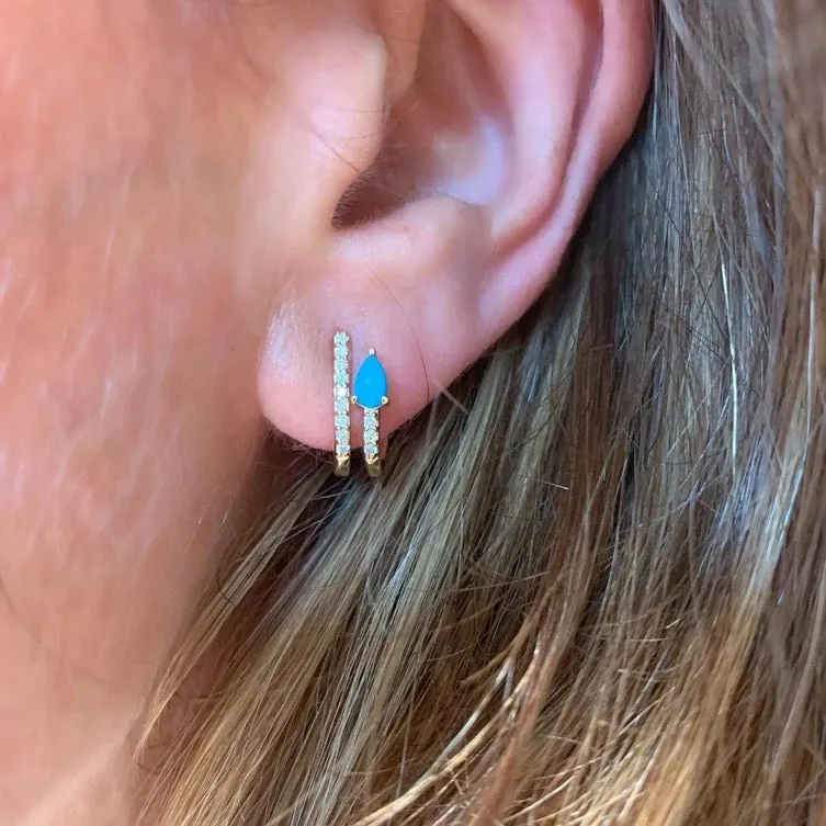 Boho & Mala Opal 18k Gold Plated Stud Earrings