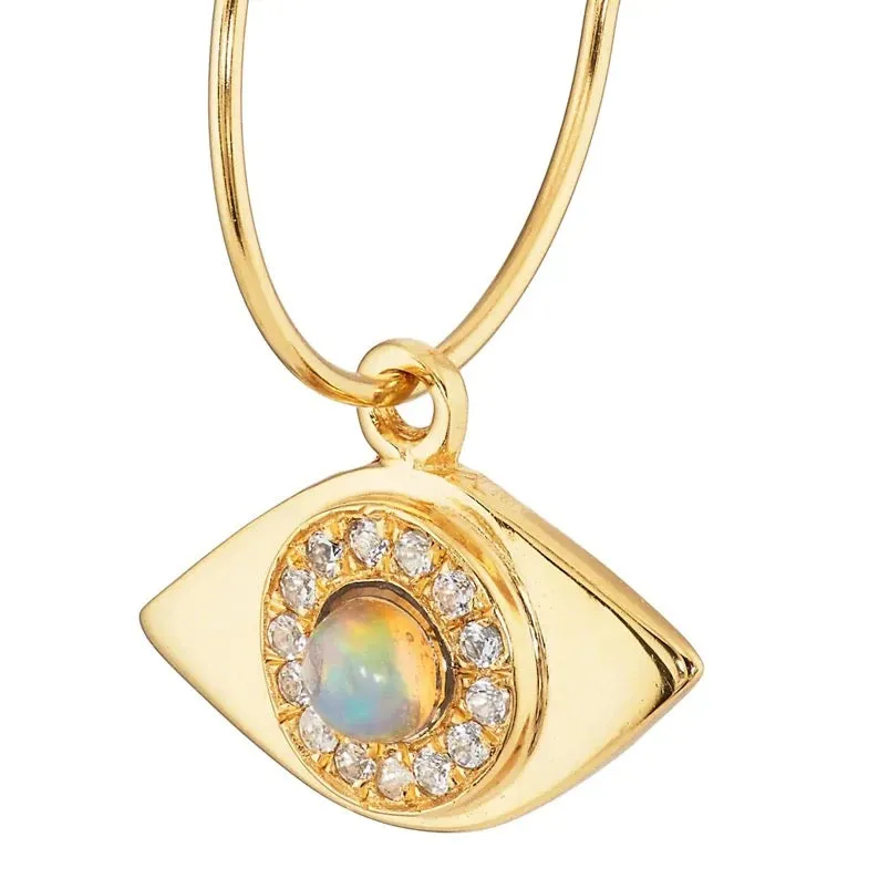 Boho & Mala Opal Eye 18k Gold Plated Hoop Earrings