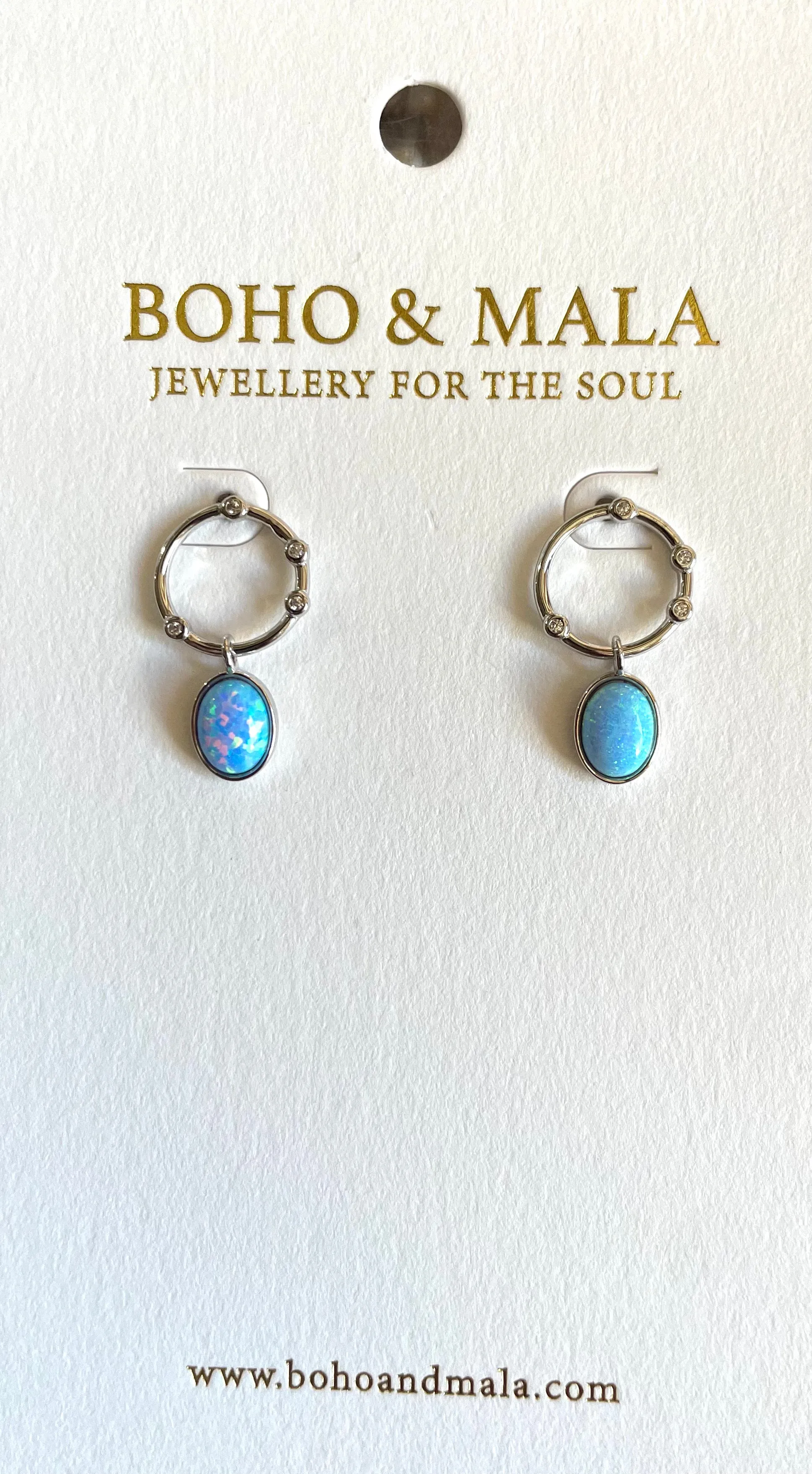 Boho & Mala Opal Sterling Silver Stud Earrings