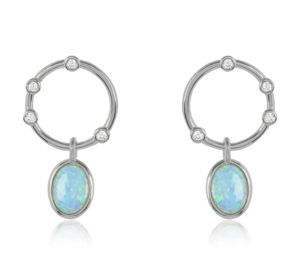 Boho & Mala Opal Sterling Silver Stud Earrings