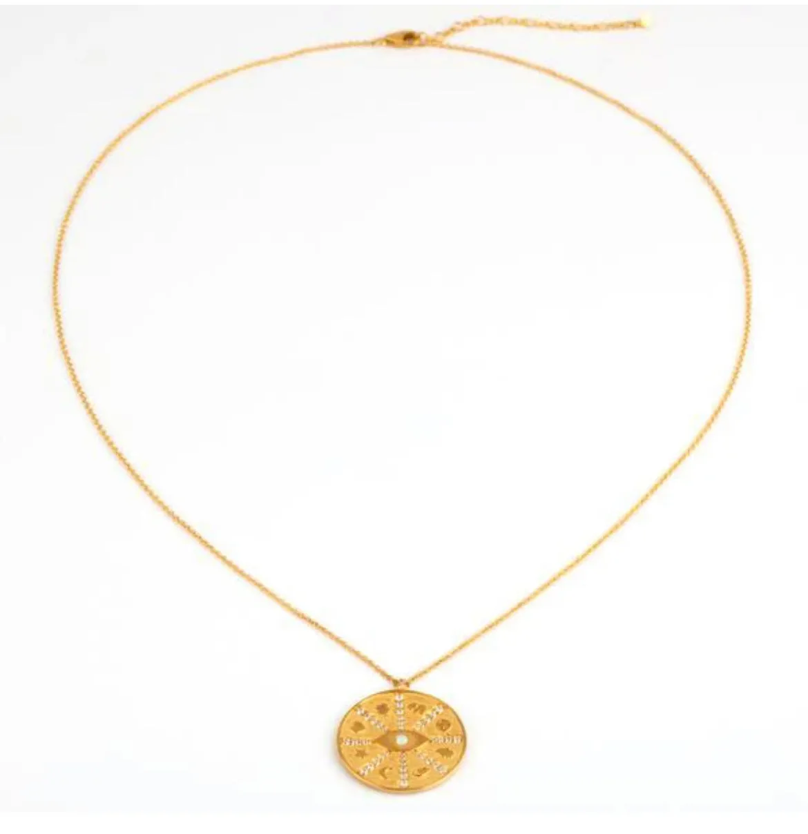 Boho & Mala Oval Evil Eye Sterling Silver Necklace