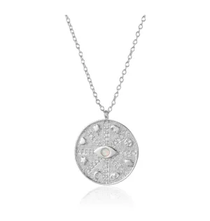 Boho & Mala Oval Evil Eye Sterling Silver Necklace