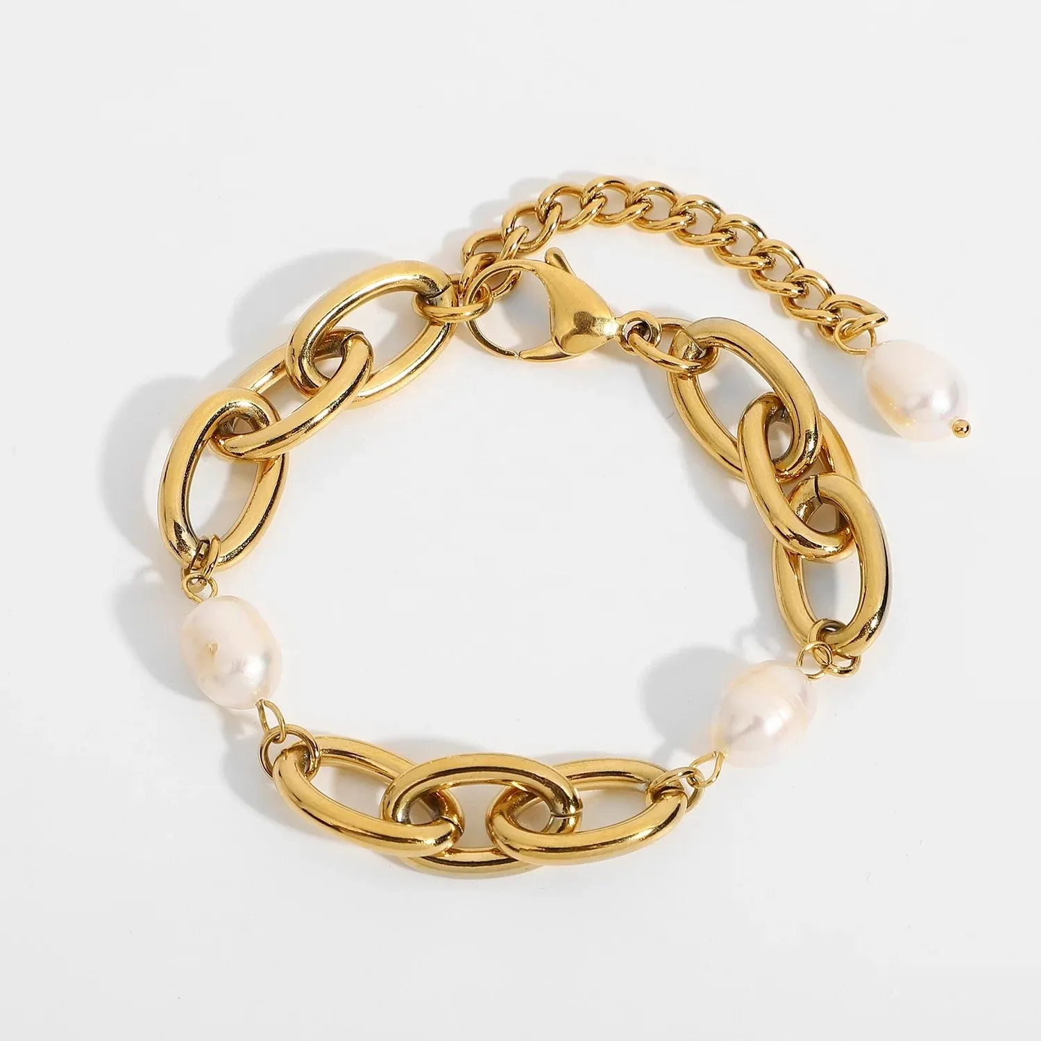 Boho & Mala Pearl Gold Plated / Stainless Steel Bracelet