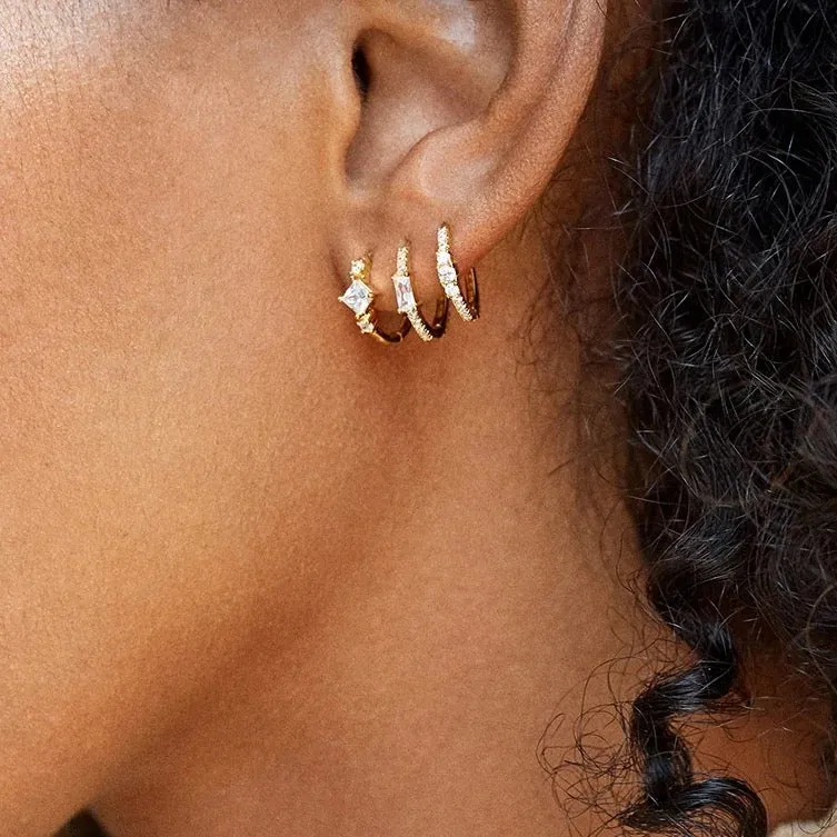 Boho & Mala Small 18k Gold Plated Hoop Huggie Earrings