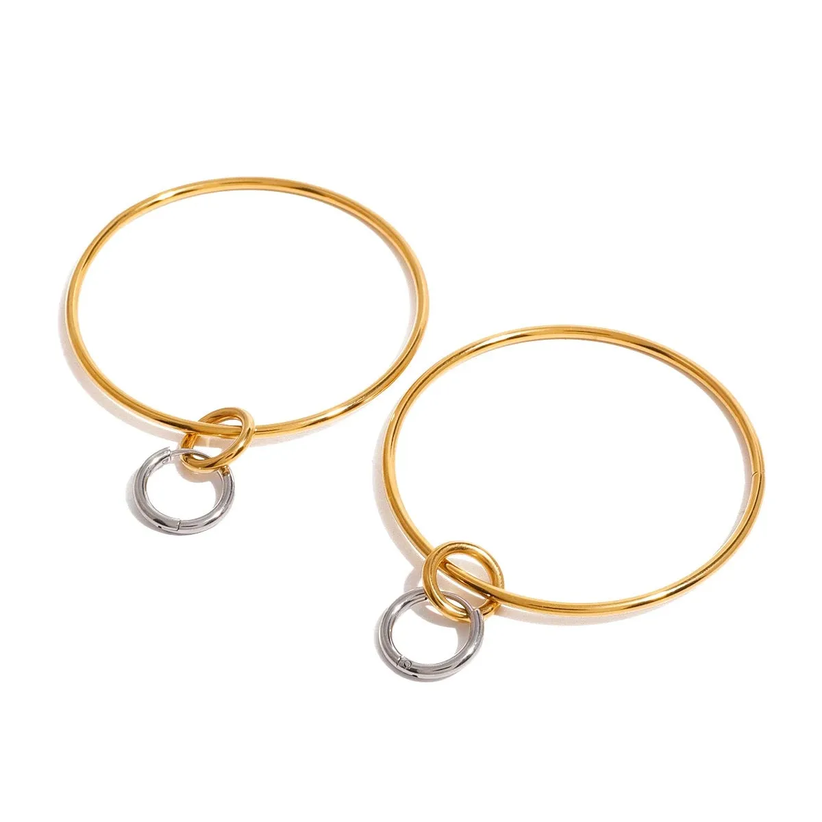 Boho & Mala Stainless Steel Gold Plated Hoop Earrings