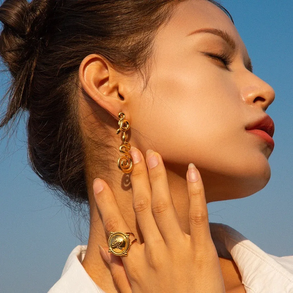 Boho & Mala Stainless Steel Gold Plated Stud Earrings