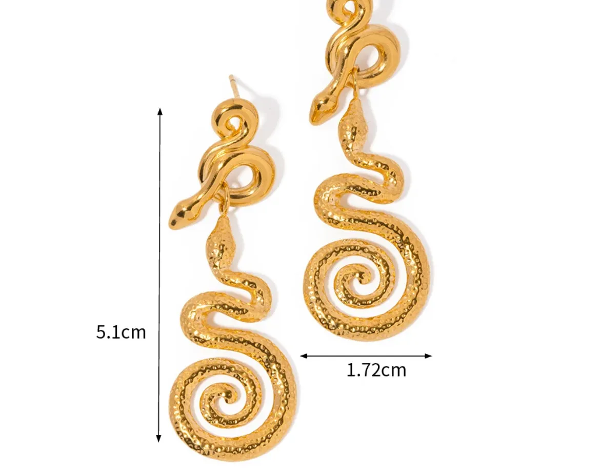 Boho & Mala Stainless Steel Gold Plated Stud Earrings