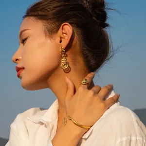 Boho & Mala Stainless Steel Gold Plated Stud Earrings