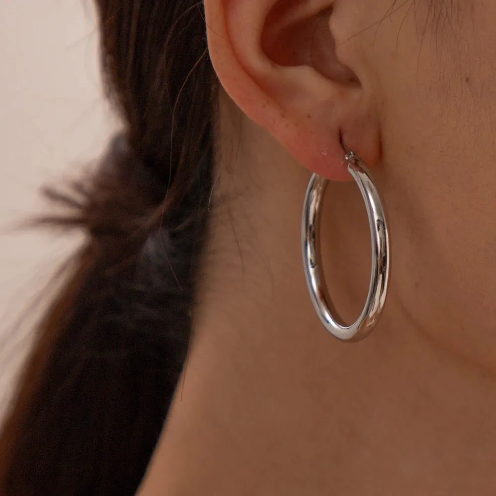 Boho & Mala Stainless Steel Hoop Earrings 3cm