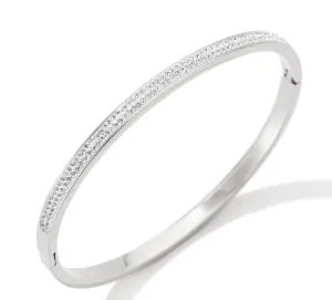 Boho & Mala Stainless Steel Silver Bangle Bracelet