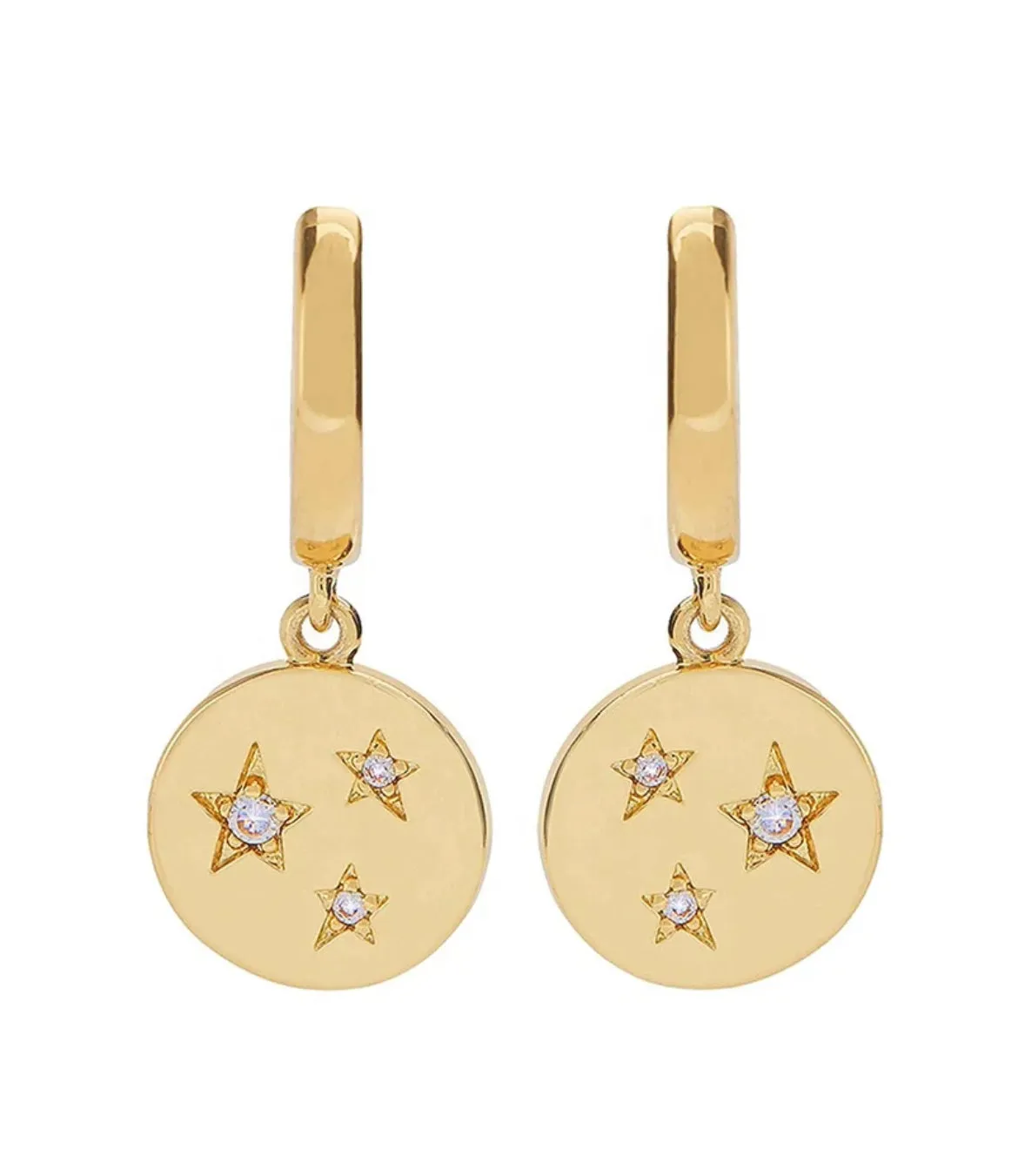 Boho & Mala Star Huggies 18k Gold Plated Hoop Earrings DE1000